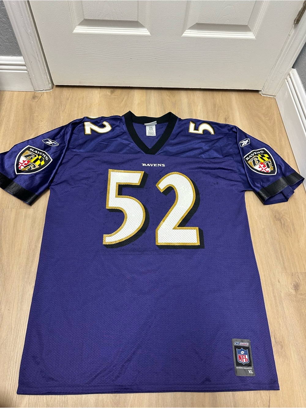 Vintage Reebok Baltimore Ravens Ray Lewis #52 Purple NFL Jersey Men's Size XL